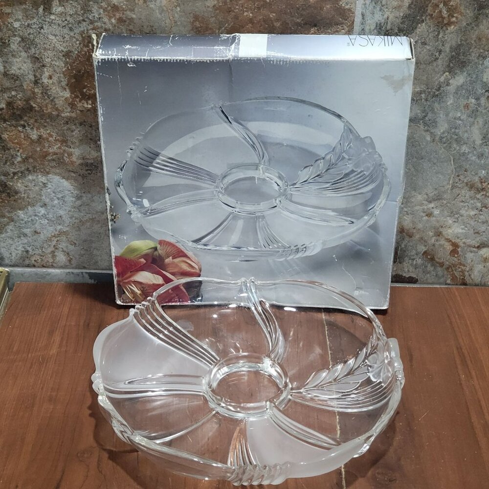 Mikasa Satin Orchid Divided Relish Tray Serving Platter
